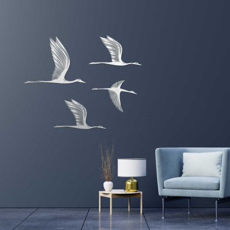 Let vtákov ako nástenný drevený obraz pre moderný interiér