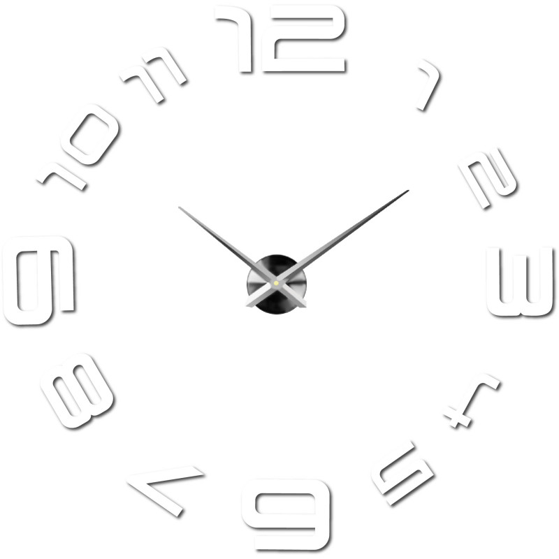 Nalepovacie hodiny s dominantnými ručičkami a jasne označenými hodinami.