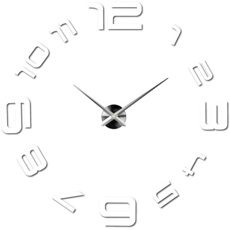 Nalepovacie hodiny s dominantnými ručičkami a jasne označenými hodinami.