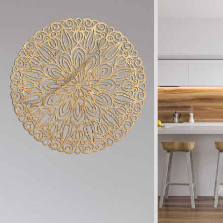 Elegantná drevená mandala na stenu