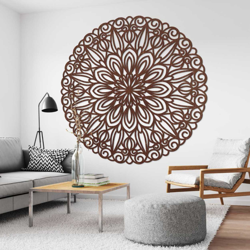 Elegantná drevená mandala na stenu