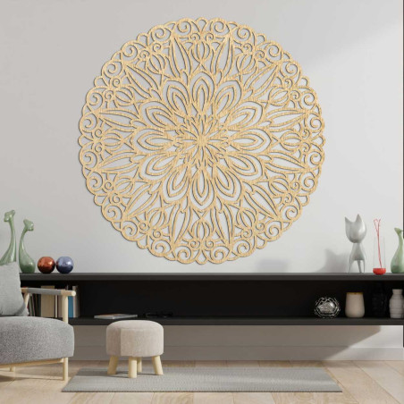 Elegantná drevená mandala na stenu