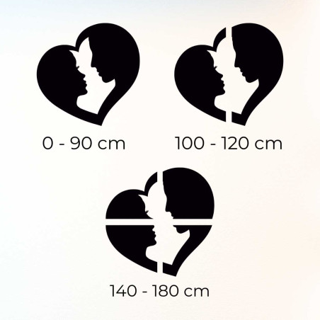 Nástenný dizajn zobrazujúci spojenie dvoch ľudí v jednoduchom srdcovom tvare.