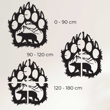 Technický náhľad znázorňujúci výšku, šírku a hĺbku prírodného dreveného výrezu.