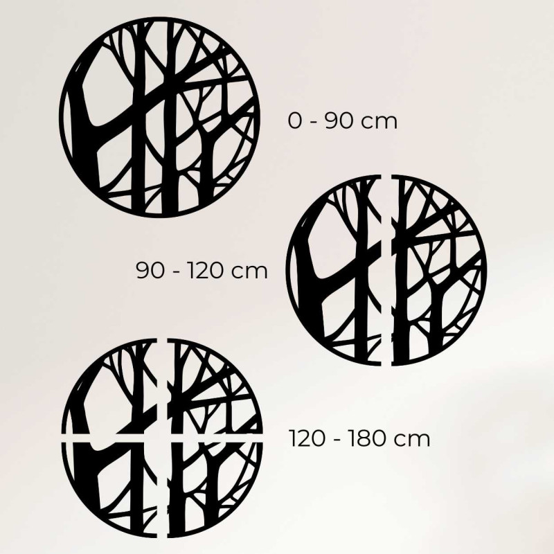 Technický nákres dekorácie s uvedenými priemermi v centimetroch