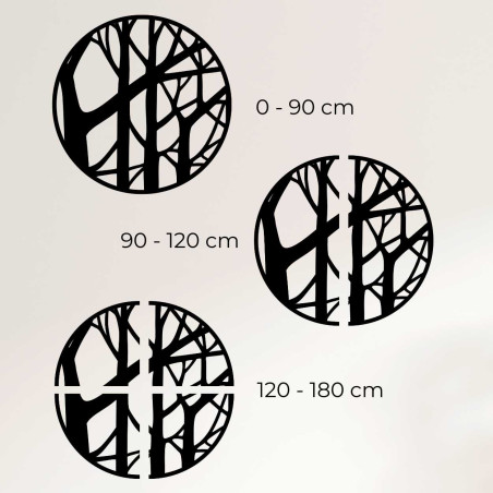 Technický nákres dekorácie s uvedenými priemermi v centimetroch