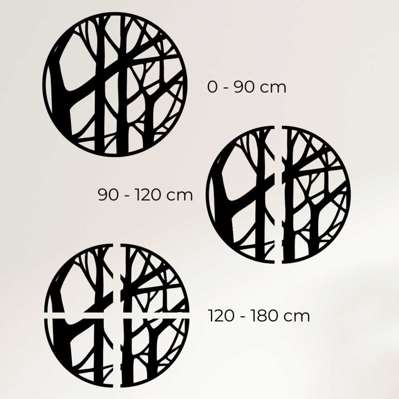 Rozmery drevenej dekorácie zobrazené v centimetroch