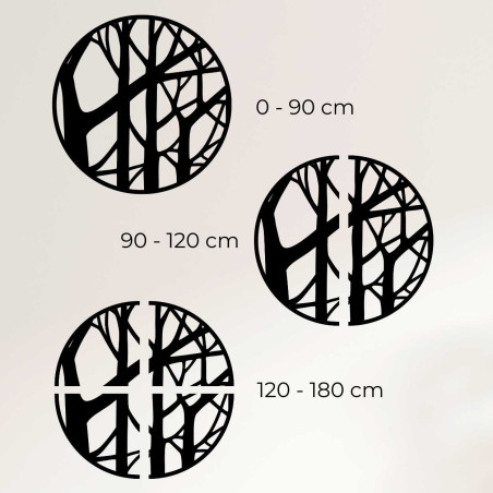 Rozmery drevenej dekorácie zobrazené v centimetroch