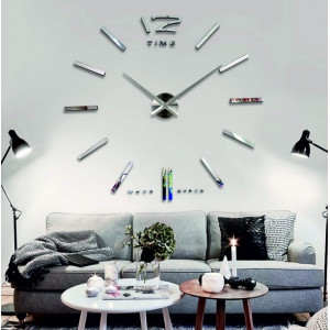Veľké 3D nalepovacie nástenné hodiny,  moderné 3D hodiny na stenu. Nástenné hodiny do kuchyne a do obývačky.