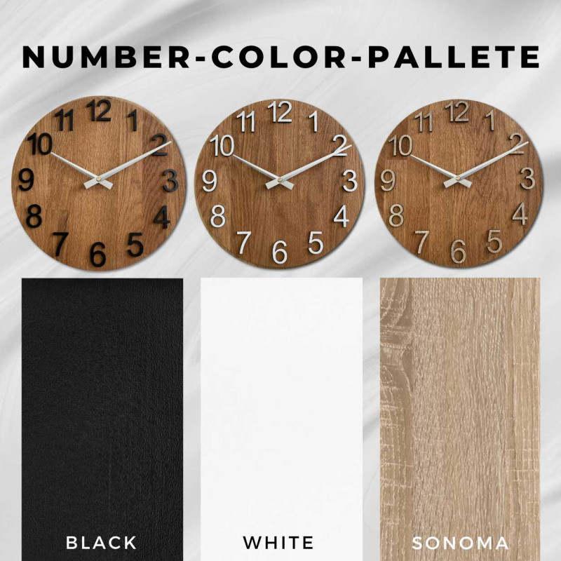 Dubové hodiny na stenu s arabskými číslicami -...