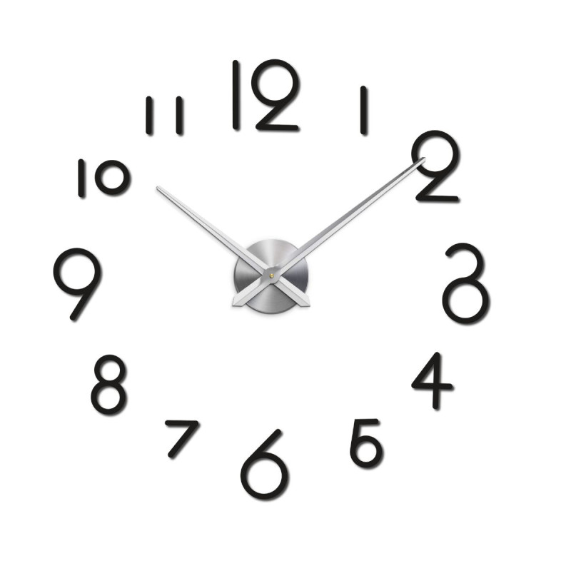 čierne Nástenné hodiny do obývačky