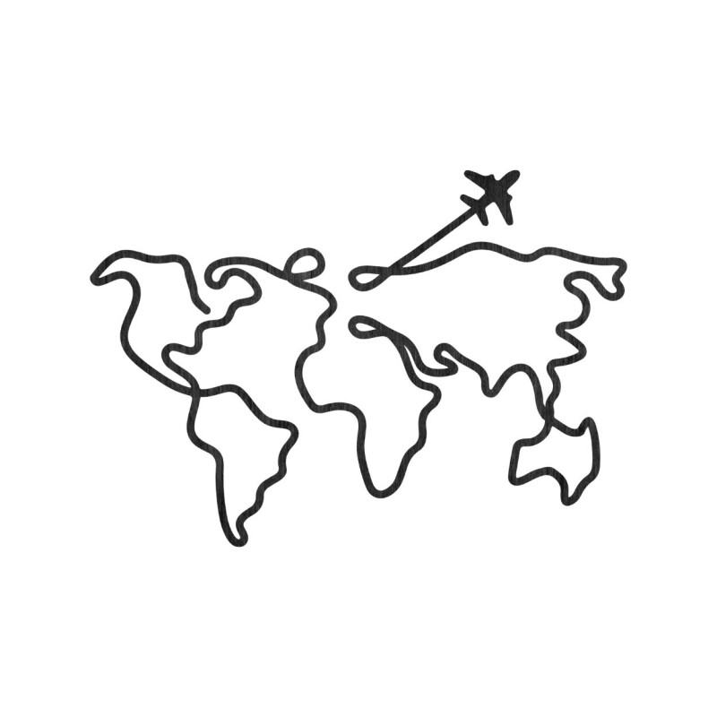 Dizajnová drevená mapa sveta na stenu - WorldLines