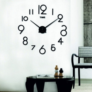 SENTOP Living room wall clock wall sticker ELISKA XXL S042B also black