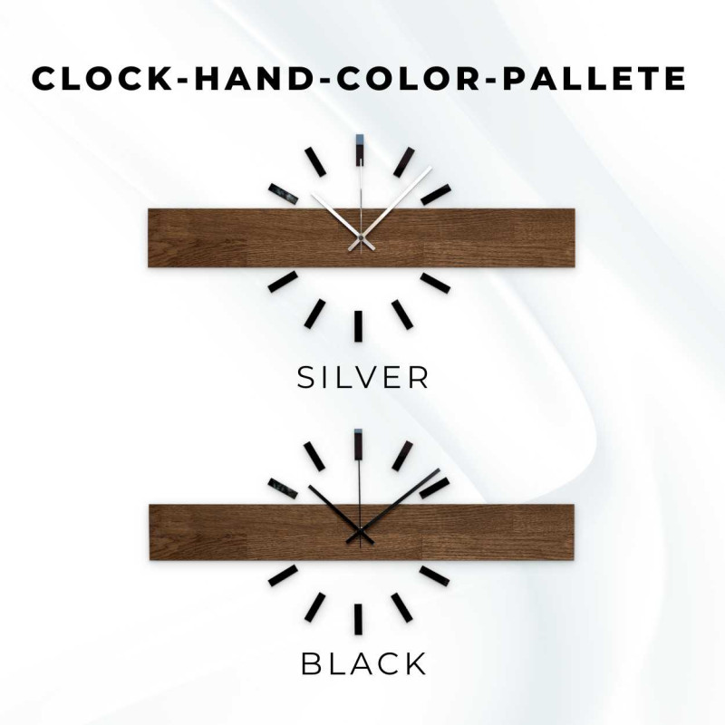 Veľké drevené hodiny s moderným dizajnom pre každodenné používanie.
