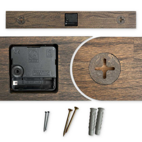 Elegantné nástenné hodiny z tmavého masívneho dreva dub - DARKA