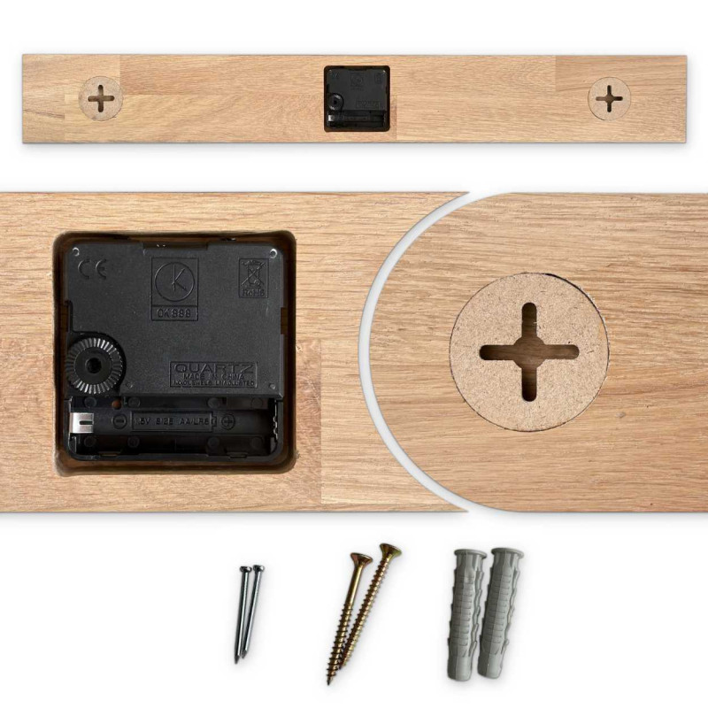 Drevené nástenné hodiny z masívu – moderný...