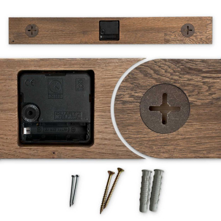 Elegantné drevené nástenné hodiny čierny dizajn -TERRA