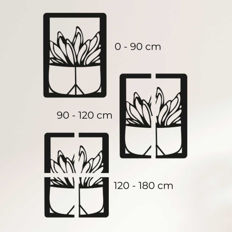 Elegantný drevený obraz na stenu s minimalistickým kaktusovým dizajnom.