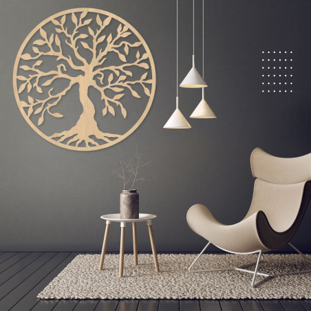 Drevený obraz strom života v kruh