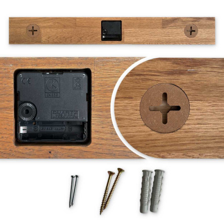 Rustikálne dubové hodiny na stenu – minimalistická škandinávska drevená dekorácia - DRORES