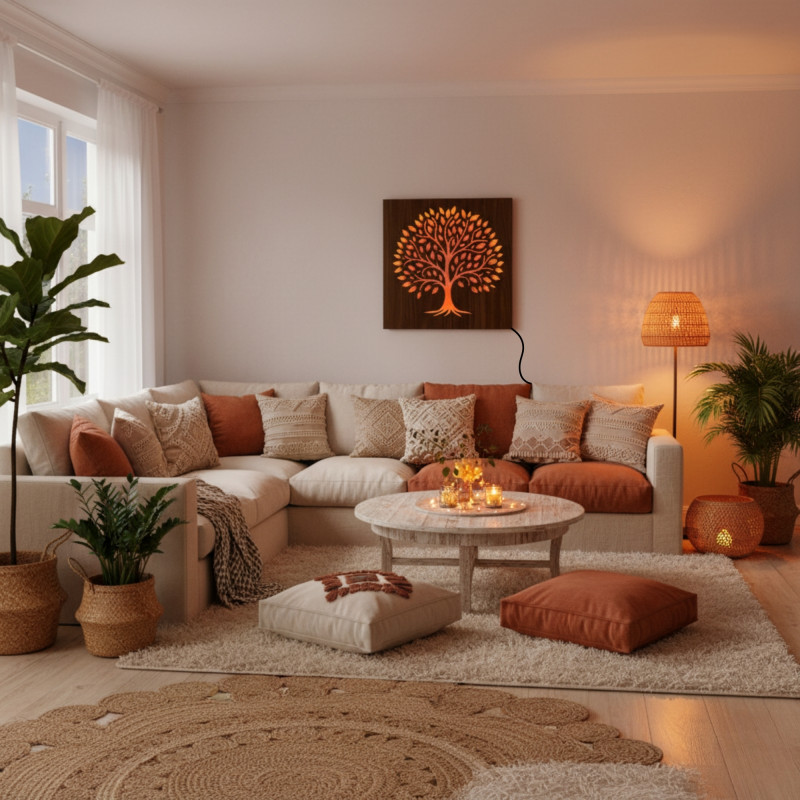 LED svetelný obraz do obývačky, spálne alebo kancelárie