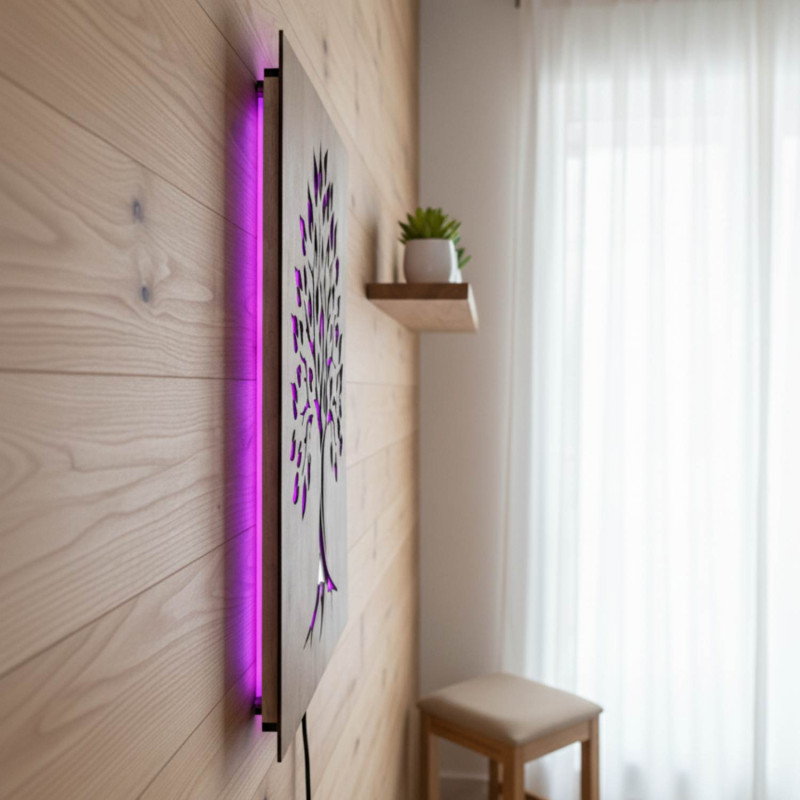 Podsvietený drevený obraz „Strom života“  LED nástenná dekorácia