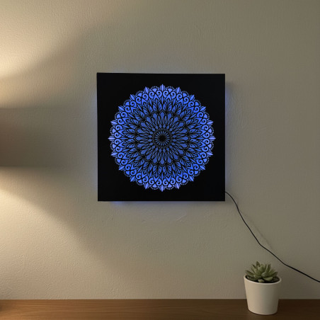 LED drevený obraz Mandala – svetelný obraz | SENTOP