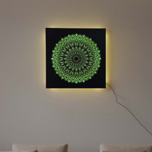 LED drevený obraz Mandala – podsvietená mandala | BAKE
