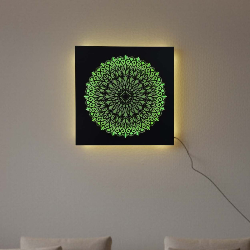 LED drevený obraz Mandala – podsvietená mandala...