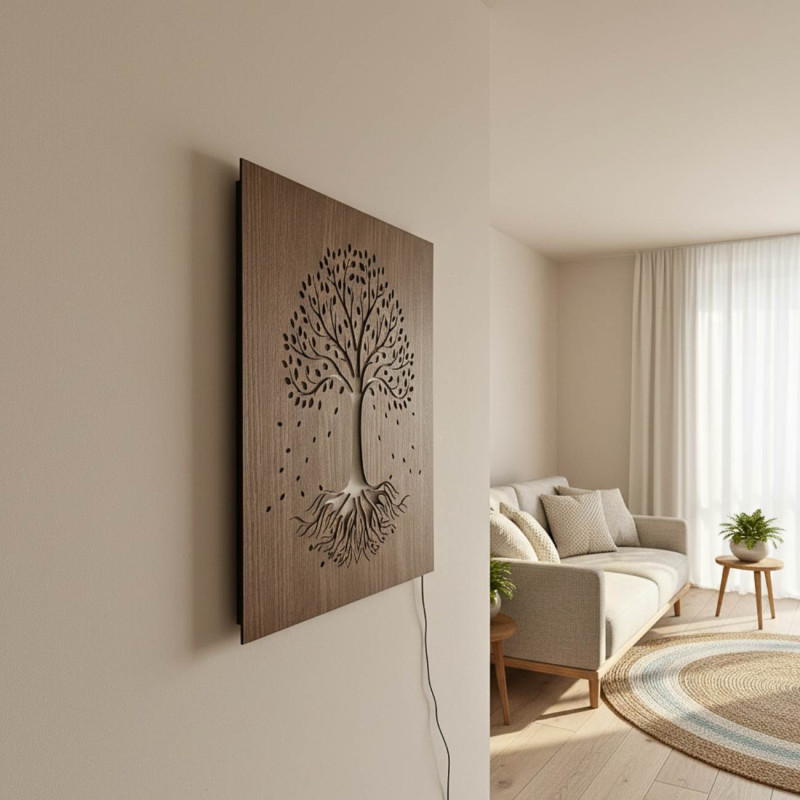 LED drevený obraz Strom života s farebným RGB podsvietením