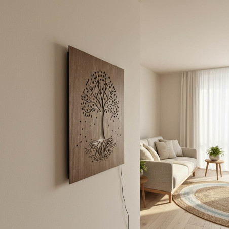 LED drevený obraz Strom života s farebným RGB podsvietením