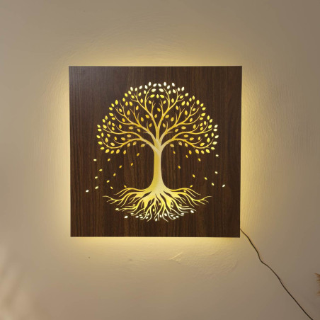 Drevený Strom života s LED osvetlením a diaľkovým ovládaním