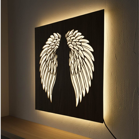 LED drevený obraz – mandala Kvet života s moderným RGB osvetlením