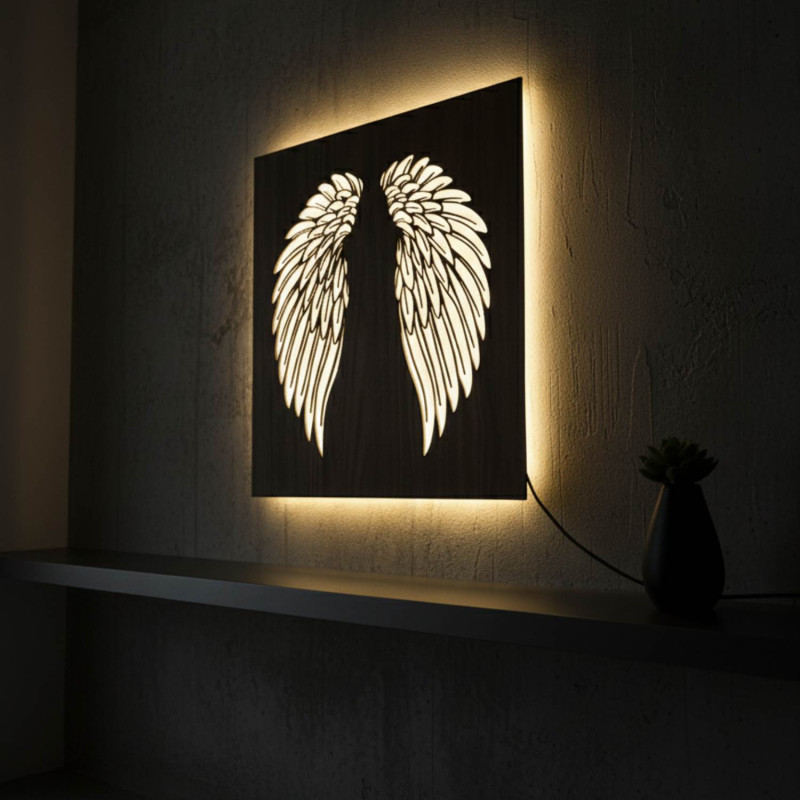 LED drevený obraz – mandala Kvet života s moderným RGB osvetlením