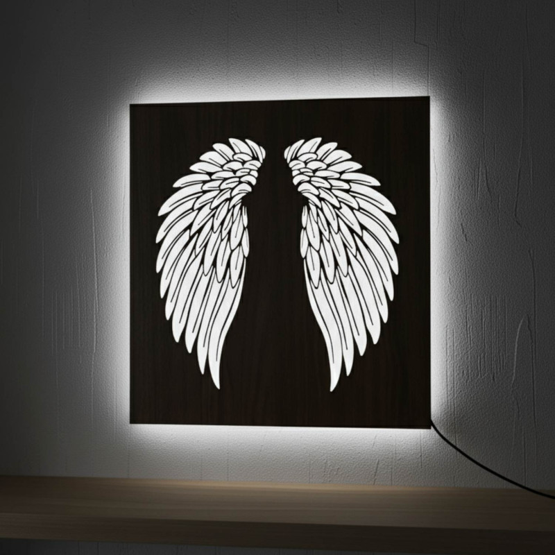 LED drevený obraz – mandala Kvet života s moderným RGB osvetlením