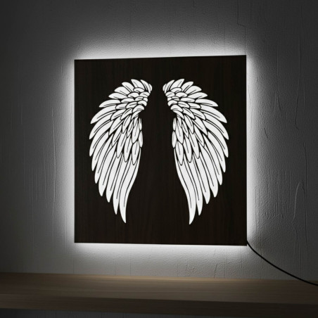 LED drevený obraz – mandala Kvet života s moderným RGB osvetlením