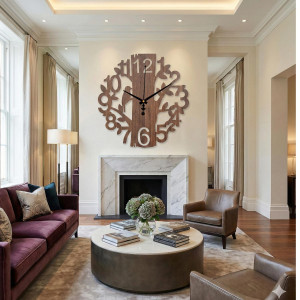 Drevené hodiny vtáčik - 2