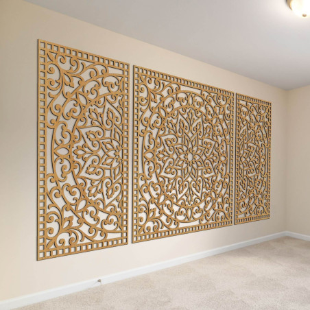 Drevená mandala s jemnými detailmi pre rovnováhu a pozitívnu energiu