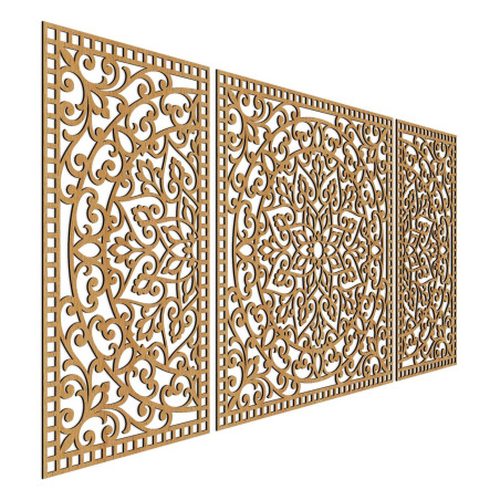 Drevená mandala s jemnými detailmi pre rovnováhu a pozitívnu energiu