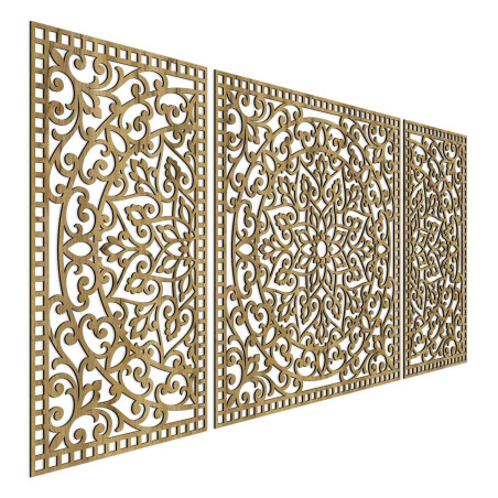 Drevená mandala s jemnými detailmi pre rovnováhu a pozitívnu energiu