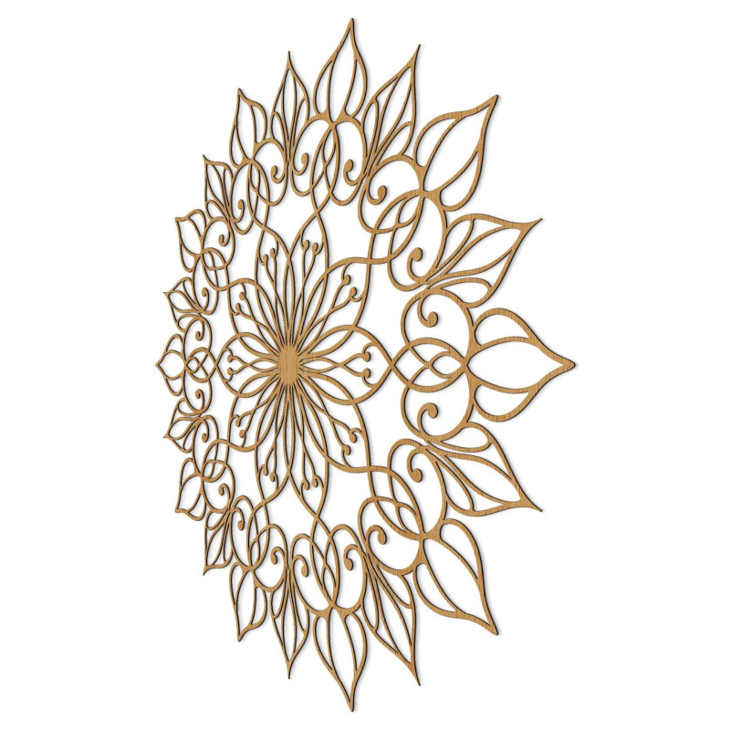 Drevóny obraz mandala pre pokojný a harmonický domov