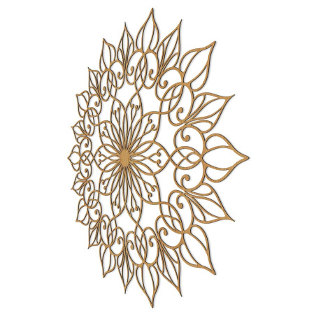 Drevóny obraz mandala pre pokojný a harmonický domov