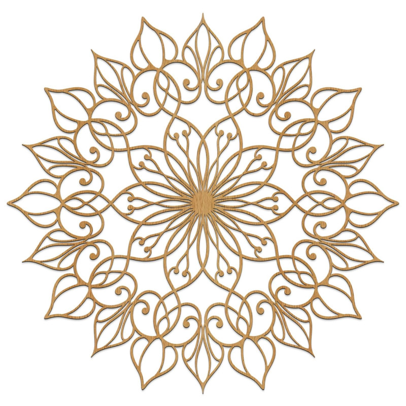 Drevóny obraz mandala pre pokojný a harmonický domov