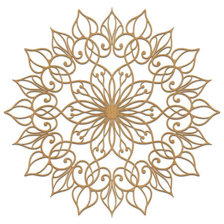 Drevóny obraz mandala pre pokojný a harmonický domov