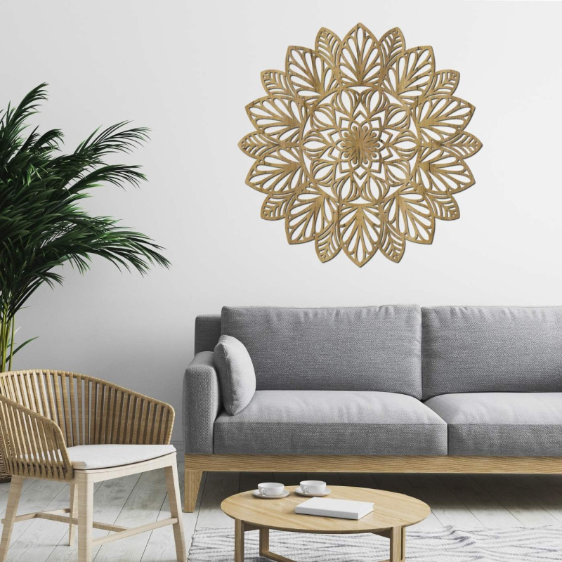 Drevená mandala na stenu - LOTUS