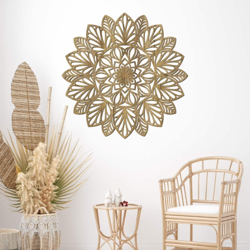 Drevená mandala na stenu - LOTUS