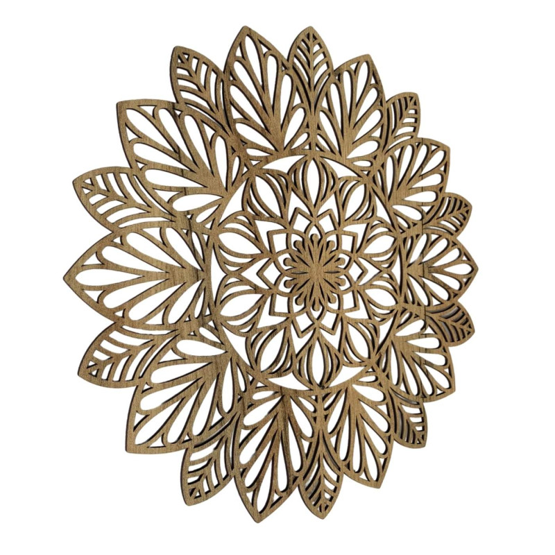 Drevený obraz mandala – dizajnová dekorácia do obývačky