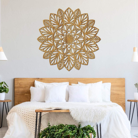 Drevená mandala na stenu - LOTUS