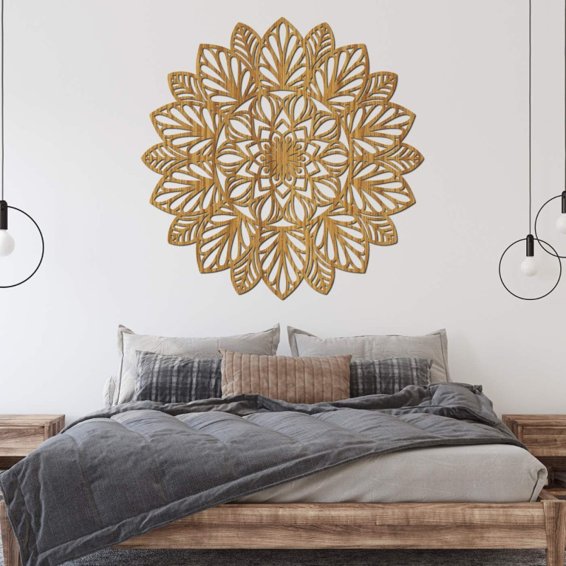 Drevená mandala na stenu - LOTUS