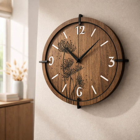 Dizajnové hodiny s tichým quartz mechanizmom a striebornými ručičkam